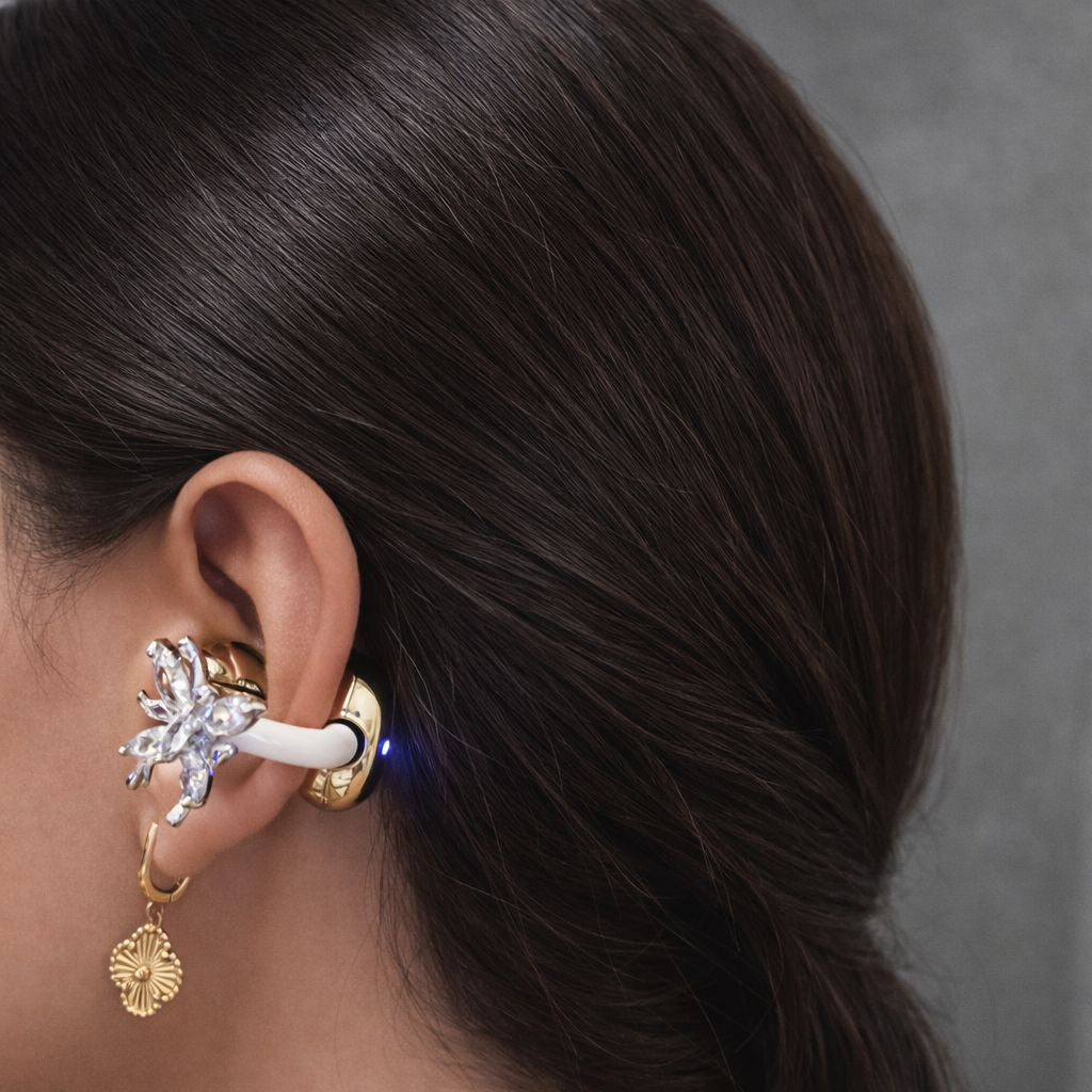 Écouteurs boucle d’oreille papillon noir