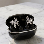 Écouteurs boucle d’oreille papillon noir